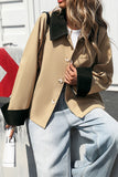 Chic Buttoned Jacket with Contrast Collar