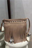 Fringe Crossbody Bag with Stud Detail