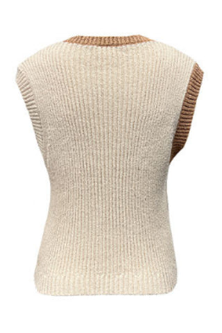 Two-Tone Sleeveless Sweater