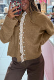 Lace Trim Relaxed Cardigan