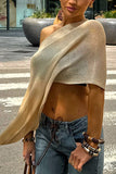 Asymmetric One-Shoulder Knit Top