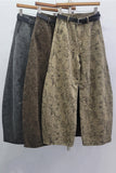 Patterned Barrel Jeans
