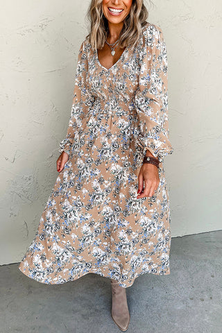 Floral Smocked Puff Sleeve Dress