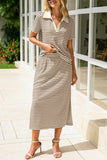 Striped Short-Sleeve Skirt Set
