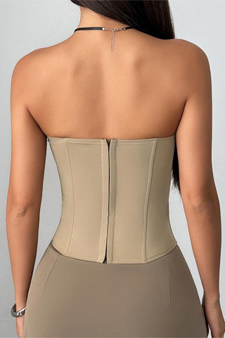 Strapless Lace-Up Corset Top