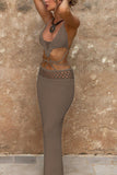 Crochet Cutout Casual Maxi Dress