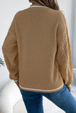 V-Neck Cable Knit Sweater