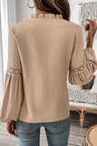 Elegant Pleated Blouse with Lace Detail