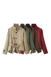 Buttoned Belted Jacket