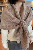 Buckle-Closure Knit Poncho