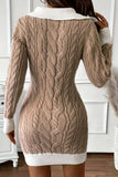 Cozy Cable Knit Casual Dress