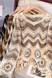 Zigzag Pattern Sweater with Tassels