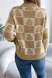 Smiley Face Checkered Sweater