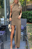 Asymmetrical Ruched Casual Dress
