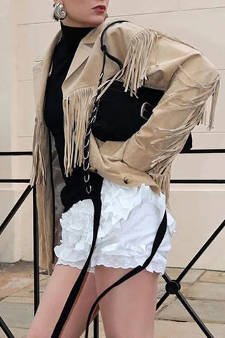 Fringe Suede Jacket with Classic Silhouette