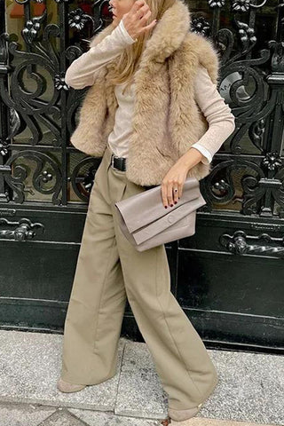 Sleeveless Faux Fur Vest