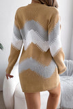 Chevron Pattern Knit Dress