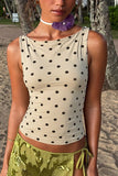 Polka Dot Sleeveless Tank Top
