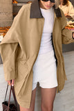 Stylish Two-Tone Zip-Up Coat