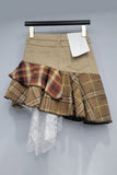 Layered Plaid Mini Skirt