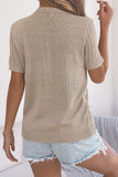 Button-Up Knit T-Shirt