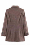 Double-Breasted Houndstooth Blazer