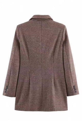 Double-Breasted Houndstooth Blazer