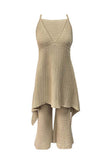Sleeveless Asymmetric Pants Set