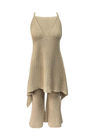 Sleeveless Asymmetric Pants Set