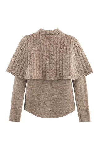 Elegant Two-Piece Skirt Set with Knit Details