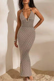 Halter Maxi Crochet Dress