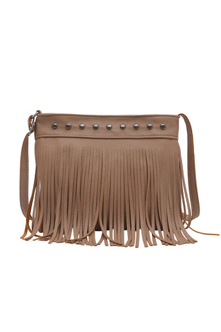 Fringe Crossbody Bag with Stud Detail