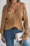 Off-Shoulder Cable Knit Sweater