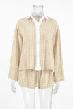 Stylish Checkered Short Set