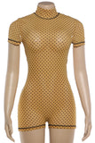 High-Neck Polka Dot Romper