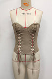 Strapless Lace-Up Corset Top