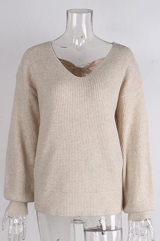 Bow-Back Sweater with Elegant Detailing