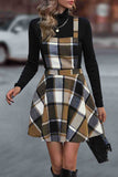 Plaid Pinafore Casual Dress