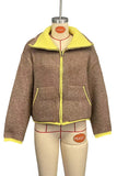 Fuzzy Zip-Up Jacket with High Collar