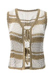 Tie-Front Crochet Sweater Vest