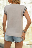 Sleeveless Sweater Vest with Contrast Stitching