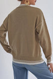 Stylish Crewneck Sweater with Ribbed Trim