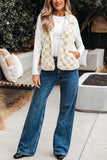 Checkerboard Snap Button Vest With Pocket