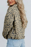 Retro Leopard Seam Detail Button Down Jacket