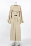 Wide-Sleeve Pants Set