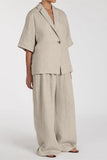 Relaxed Fit Blazer and Pants Set