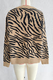 Zebra Pattern Zip Cardigan
