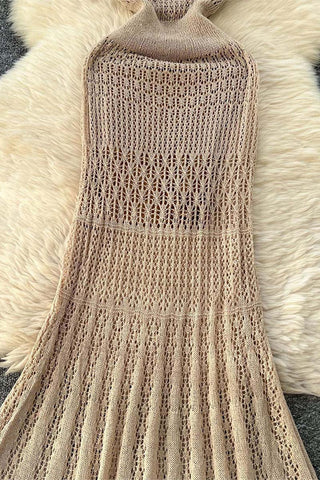 Open Knit Maxi Dress with Inner Slip