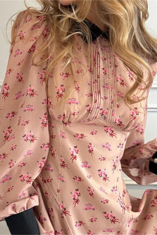 Floral Print Collared Mini Dress