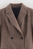 Double-Breasted Houndstooth Blazer